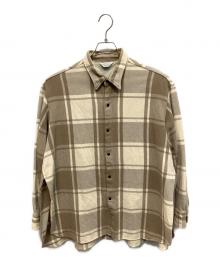 UNUSED（アンユーズド）の古着「オーバーサイズ チェックシャツ 17AW 長袖シャツ」｜ベージュ×ブラウン