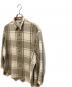 中古・古着 UNUSED (アンユーズド) オーバーサイズ チェックシャツ 17AW 長袖シャツ ベージュ×ブラウン サイズ:3：21000円