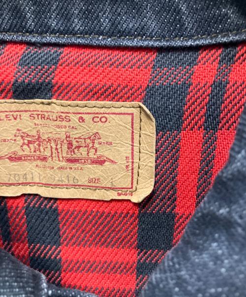 LEVI'S（リーバイス）LEVI'S (リーバイス) ネルライナー ボタン裏527 ブラックデニムジャケット ブラック サイズ:Lの古着・服飾アイテム