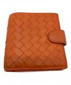 BOTTEGA VENETAボッテガベネタ）の古着「イントレチャート 2つ折り財布」｜オレンジ