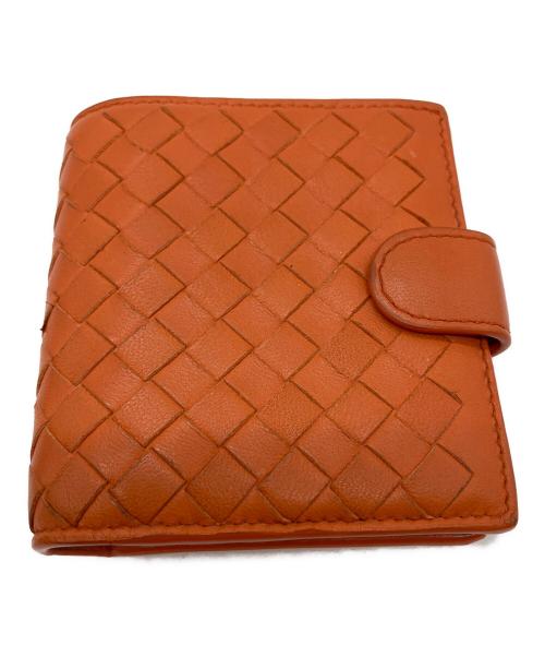 BOTTEGA VENETA（ボッテガベネタ）BOTTEGA VENETA (ボッテガベネタ) イントレチャート 2つ折り財布 オレンジの古着・服飾アイテム