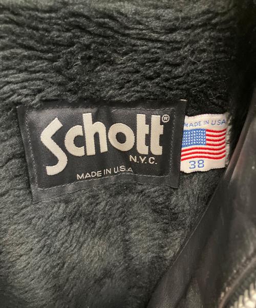 Schott（ショット）Schott (ショット) レザージャケット ブラック サイズ:38の古着・服飾アイテム