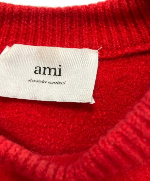 AMI Alexandre Mattiussi（アミアレクサンドルマテュッシ）AMI Alexandre Mattiussi (アミアレクサンドルマテュッシ) AMI DE COEUR CREW NECK SWEATER 厚手ニット レッド サイズ:XSの古着・服飾アイテム