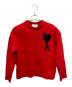 AMI Alexandre Mattiussi（アミアレクサンドルマテュッシ）の古着「AMI DE COEUR CREW NECK SWEATER 厚手ニット」｜レッド