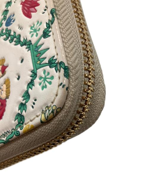 浅草文庫（アサクサブンコ）浅草文庫 (アサクサブンコ) MOOMIN (ムーミン) ムーミン谷の仲間たち ラウンド型 牛革 長財布 ホワイトの古着・服飾アイテム