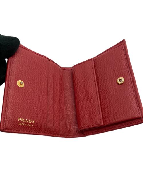 PRADA（プラダ）PRADA (プラダ) サフィアーノ 2つ折り財布 レッドの古着・服飾アイテム