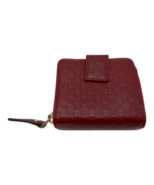 GUCCI（グッチ）GUCCI (グッチ) マイクログッチシマ 2つ折り財布 レッドの古着・服飾アイテム