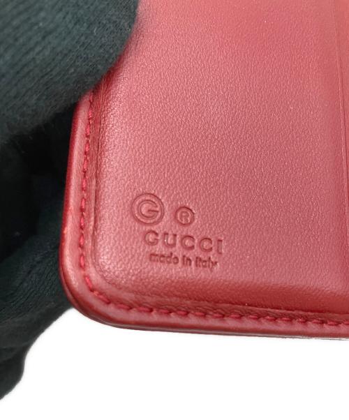 GUCCI（グッチ）GUCCI (グッチ) マイクログッチシマ 2つ折り財布 レッドの古着・服飾アイテム