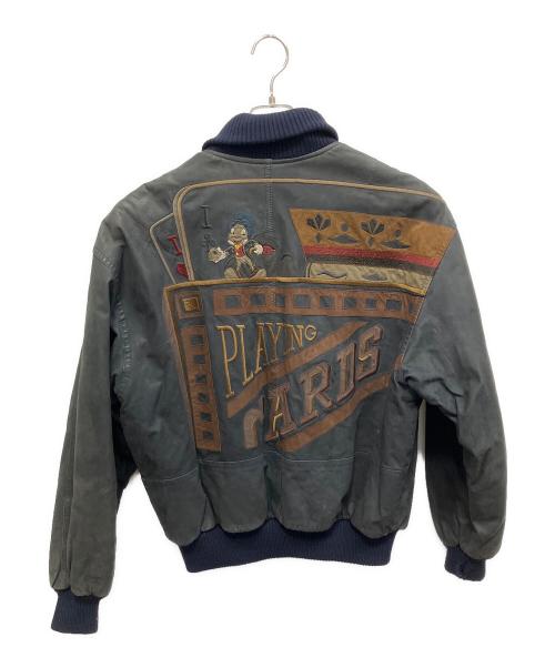 ICEBERG（アイスバーグ）ICEBERG (アイスバーグ) DYSNEY レザー ジャケット ブラック サイズ:48の古着・服飾アイテム