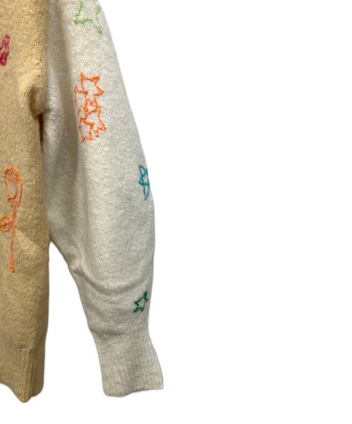 furfur（ファーファー）furfur (ファーファー) 厚手カーディガン ホワイト×ベージュ サイズ:Freeの古着・服飾アイテム