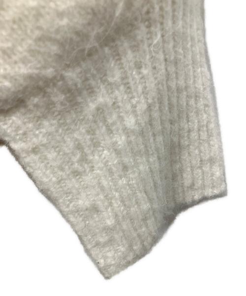 furfur（ファーファー）furfur (ファーファー) 厚手カーディガン ホワイト×ベージュ サイズ:Freeの古着・服飾アイテム