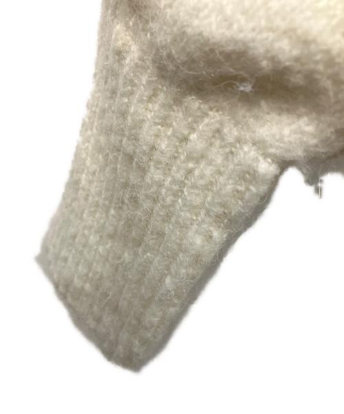 furfur（ファーファー）furfur (ファーファー) 厚手カーディガン ホワイト×ベージュ サイズ:Freeの古着・服飾アイテム