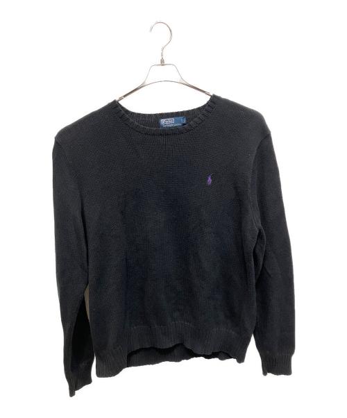 POLO RALPH LAUREN（ポロ・ラルフローレン）POLO RALPH LAUREN (ポロ・ラルフローレン) 90s 厚手ニット ブラック サイズ:XXLの古着・服飾アイテム
