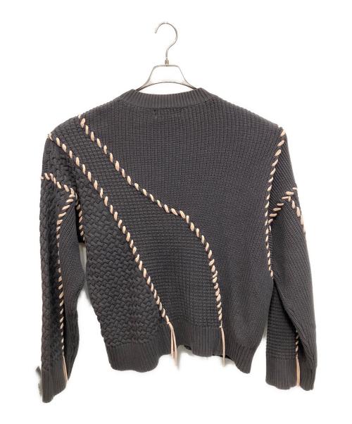 ZARA（ザラ）ZARA (ザラ) MAISON SPECIAL (メゾンスペシャル) コントラストステッチニット 厚手ニット グレー サイズ:US Sの古着・服飾アイテム