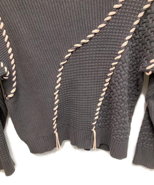 ZARA（ザラ）ZARA (ザラ) MAISON SPECIAL (メゾンスペシャル) コントラストステッチニット 厚手ニット グレー サイズ:US Sの古着・服飾アイテム