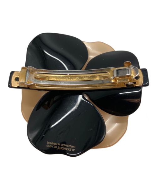 ALEXANDRE de Paris（アレクサンドルドゥパリ）ALEXANDRE de Paris (アレクサンドルドゥパリ) バレッタ ブラック×ベージュの古着・服飾アイテム