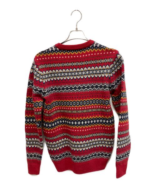Barbour（バブアー）Barbour (バブアー) 総柄ニット レッド サイズ:Sの古着・服飾アイテム