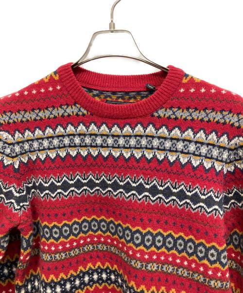 Barbour（バブアー）Barbour (バブアー) 総柄ニット レッド サイズ:Sの古着・服飾アイテム