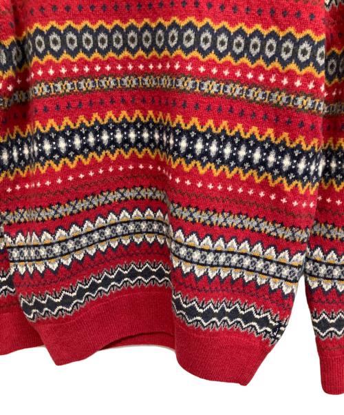 Barbour（バブアー）Barbour (バブアー) 総柄ニット レッド サイズ:Sの古着・服飾アイテム