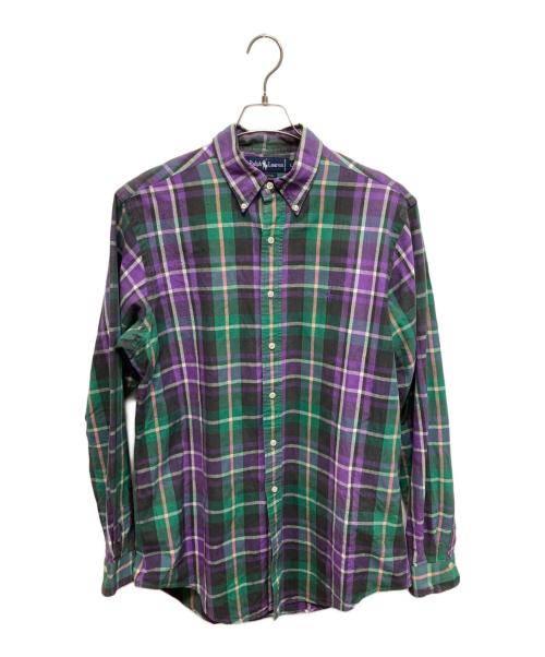 RALPH LAUREN（ラルフローレン）RALPH LAUREN (ラルフローレン) 長袖シャツ グリーン×パープル サイズ:Lの古着・服飾アイテム