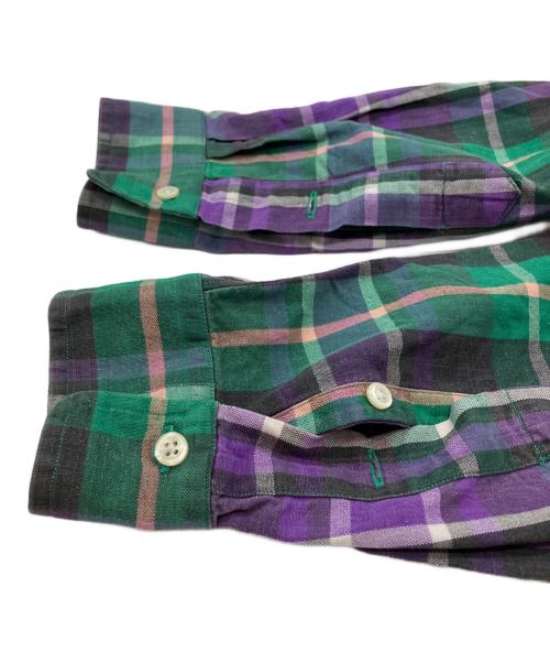 RALPH LAUREN（ラルフローレン）RALPH LAUREN (ラルフローレン) 長袖シャツ グリーン×パープル サイズ:Lの古着・服飾アイテム
