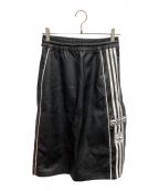 adidasアディダス）の古着「アディブレイク フェイクレザースカート」｜ブラック