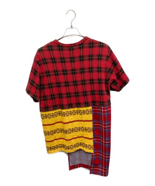 COMME des GARCONS（コムデギャルソン）COMME des GARCONS (コムデギャルソン) パッチワークカットソー AD2020 半袖カットソー レッド×イエロー サイズ:Lの古着・服飾アイテム