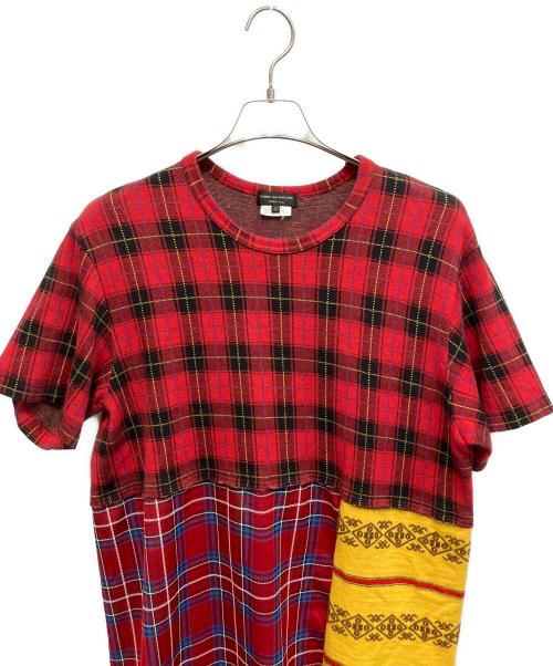 COMME des GARCONS（コムデギャルソン）COMME des GARCONS (コムデギャルソン) パッチワークカットソー AD2020 半袖カットソー レッド×イエロー サイズ:Lの古着・服飾アイテム