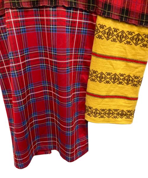 COMME des GARCONS（コムデギャルソン）COMME des GARCONS (コムデギャルソン) パッチワークカットソー AD2020 半袖カットソー レッド×イエロー サイズ:Lの古着・服飾アイテム