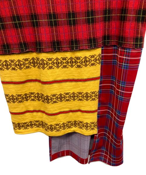 COMME des GARCONS（コムデギャルソン）COMME des GARCONS (コムデギャルソン) パッチワークカットソー AD2020 半袖カットソー レッド×イエロー サイズ:Lの古着・服飾アイテム