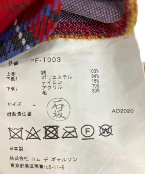 COMME des GARCONS（コムデギャルソン）COMME des GARCONS (コムデギャルソン) パッチワークカットソー AD2020 半袖カットソー レッド×イエロー サイズ:Lの古着・服飾アイテム
