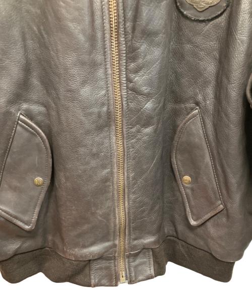 RED SKINS（レッドスキンズ）RED SKINS (レッドスキンズ) レザー フライトジャケット ブラウン サイズ:XLの古着・服飾アイテム