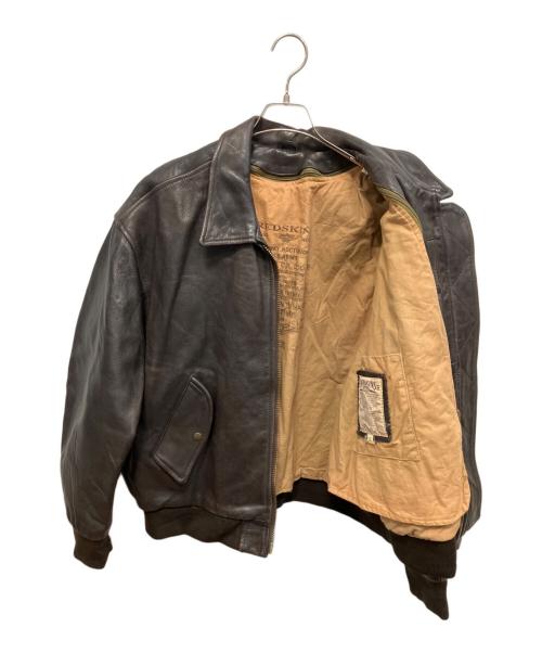 RED SKINS（レッドスキンズ）RED SKINS (レッドスキンズ) レザー フライトジャケット ブラウン サイズ:XLの古着・服飾アイテム