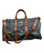 POLO RALPH LAURENポロ・ラルフローレン）の古着「タータンチェック柄 ボストンバッグ」｜グリーン×ネイビー