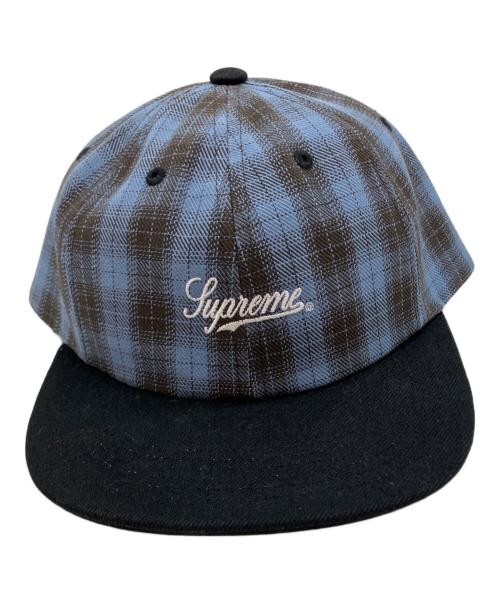 SUPREME（シュプリーム）SUPREME (シュプリーム) Script Logo 6-Panel Cap キャップ Blue Plaidの古着・服飾アイテム