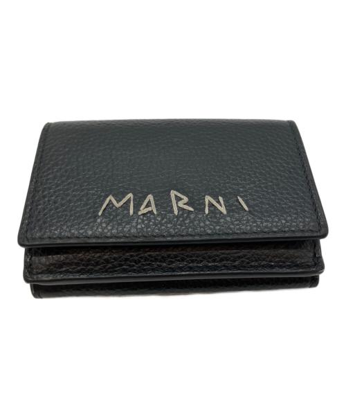 MARNI（マルニ）MARNI (マルニ) ミルドカーフレザー 3つ折り財布 ブラックの古着・服飾アイテム