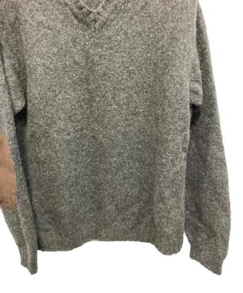 POLO RALPH LAUREN（ポロ・ラルフローレン）POLO RALPH LAUREN (ポロ・ラルフローレン) Vネック 90's エルボーパッチ 厚手ニット グレー サイズ:Lの古着・服飾アイテム