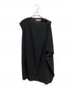 ENFOLDエンフォルド）の古着「サマーウールアシンメトリー ノースリーブ・キャミソールワンピース」｜ブラック