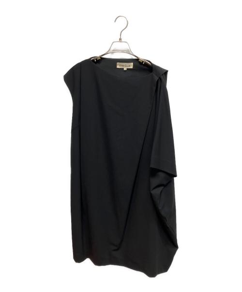 ENFOLD（エンフォルド）ENFOLD (エンフォルド) サマーウールアシンメトリー ノースリーブ・キャミソールワンピース ブラック サイズ:36の古着・服飾アイテム