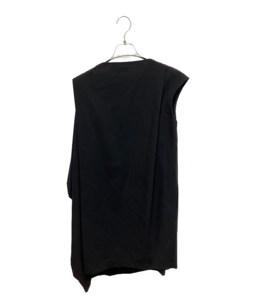 ENFOLD（エンフォルド）ENFOLD (エンフォルド) サマーウールアシンメトリー ノースリーブ・キャミソールワンピース ブラック サイズ:36の古着・服飾アイテム