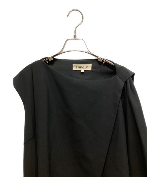 ENFOLD（エンフォルド）ENFOLD (エンフォルド) サマーウールアシンメトリー ノースリーブ・キャミソールワンピース ブラック サイズ:36の古着・服飾アイテム