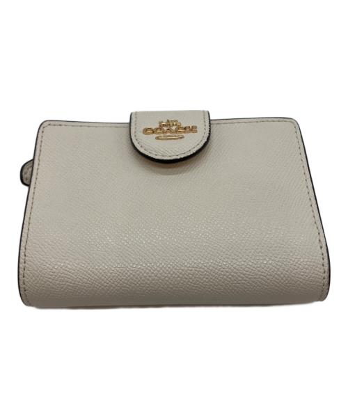 COACH（コーチ）COACH (コーチ) ミディアムコーナージップウォレット 2つ折り財布 アイボリーの古着・服飾アイテム