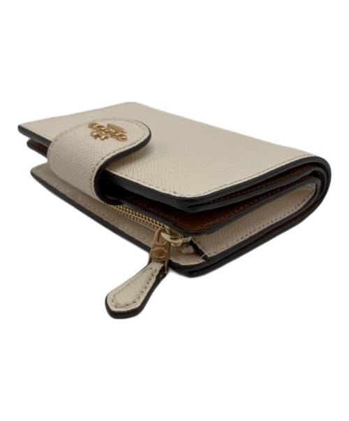 COACH（コーチ）COACH (コーチ) ミディアムコーナージップウォレット 2つ折り財布 アイボリーの古着・服飾アイテム