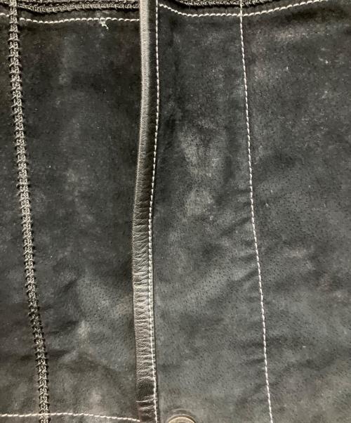 PIERRE BALMAIN（ピエール バルマン）PIERRE BALMAIN (ピエール バルマン) レザー 切替ジャケット ブラック サイズ:XLの古着・服飾アイテム