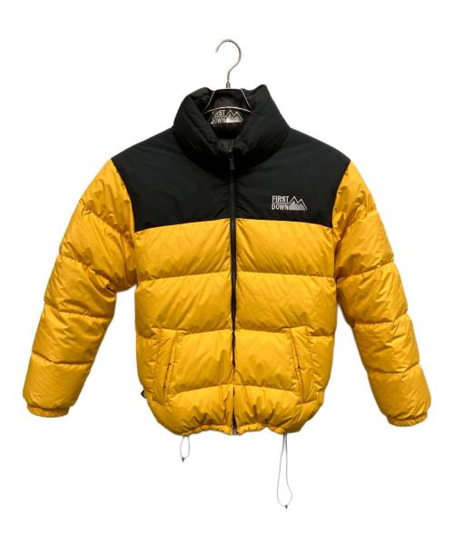 FIRST DOWN（ファーストダウン）FIRST DOWN (ファーストダウン) リバーシブルダウンジャケット ブラック×イエロー サイズ:Lの古着・服飾アイテム