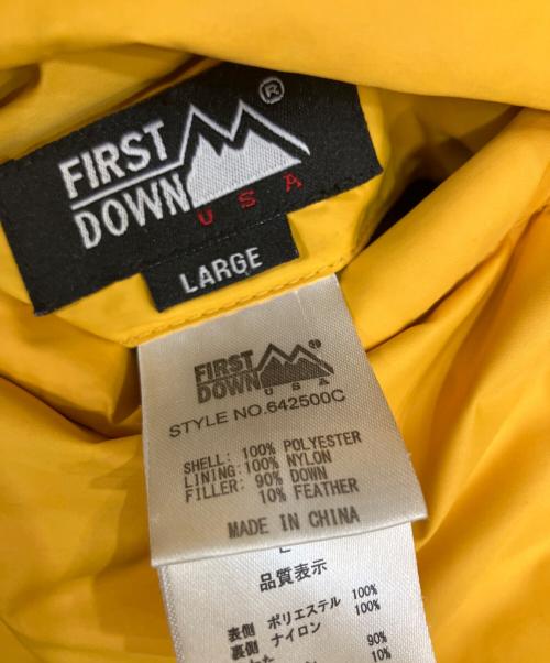 FIRST DOWN（ファーストダウン）FIRST DOWN (ファーストダウン) リバーシブルダウンジャケット ブラック×イエロー サイズ:Lの古着・服飾アイテム