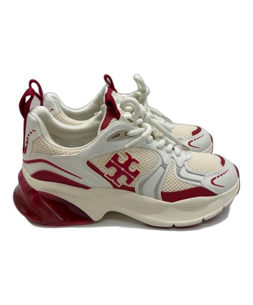 TORY BURCH（トリーバーチ）TORY BURCH (トリーバーチ) スニーカー ホワイト×レッド サイズ:25cmの古着・服飾アイテム