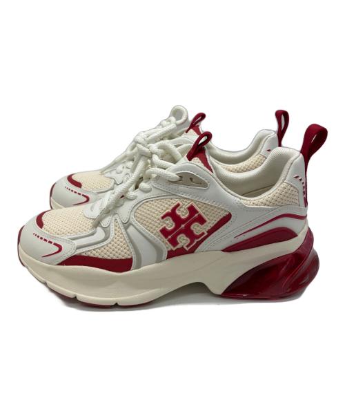 TORY BURCH（トリーバーチ）TORY BURCH (トリーバーチ) スニーカー ホワイト×レッド サイズ:25cmの古着・服飾アイテム