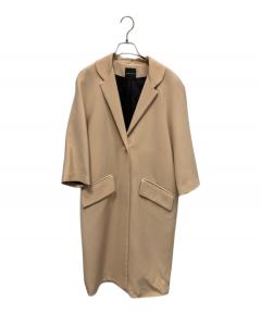 中古・古着通販】YOKO CHAN (ヨーコチャン) ノーカラーコート ブラック