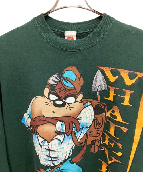 LOONEY TUNES（ルーニーチューンズ）LOONEY TUNES (ルーニーチューンズ) 90's スウェット グリーン サイズ:XLの古着・服飾アイテム